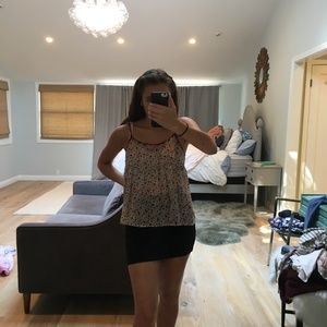 flowy, black floral, sheer tank top